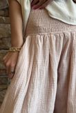Annie Cushion Cotton Cuff Barrel Pant Antique Rose